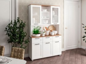 Буфет Катерини (дуб бельмунд/белое дерево) в Пеледуе - peleduj.mebel-nsk.ru | фото