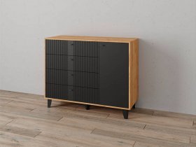 Комод «Катрин-13» ( дуб крафт золотой/карбон вулкан) в Пеледуе - peleduj.mebel-nsk.ru | фото