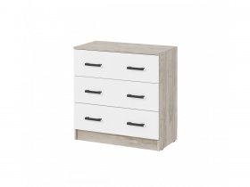 Комод КМ-02 Ронда (дуб крафт серый/дуб крафт белый) в Пеледуе - peleduj.mebel-nsk.ru | фото