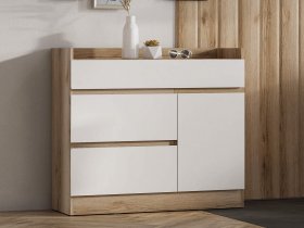 Комод с дверкой Брауни (дуб делано/белый) в Пеледуе - peleduj.mebel-nsk.ru | фото