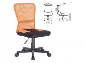 Кресло компактное BRABIX Smart MG-313, без подлокотников, комбинированное, черное/оранжевое в Пеледуе - peleduj.mebel-nsk.ru | фото