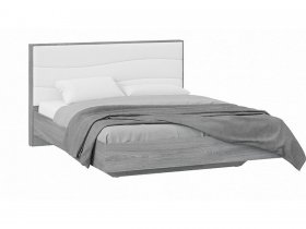 Кровать двуспальная 1,6 м «Миранда» Тип 1 (Дуб Гамильтон/Белый глянец) в Пеледуе - peleduj.mebel-nsk.ru | фото