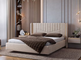 Кровать двуспальная 1,6м Диор (кашемир суфле (велюр)) в Пеледуе - peleduj.mebel-nsk.ru | фото
