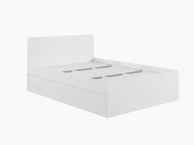 Кровать двуспальная с ящиками 1,4м Мадера-М1400 (белый) в Пеледуе - peleduj.mebel-nsk.ru | фото