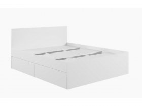 Кровать двуспальная с ящиками 1,6м Мадера-М1600 (белый) в Пеледуе - peleduj.mebel-nsk.ru | фото
