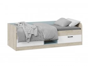 Кровать комбинированная «Оливер» Тип 1 401.003.000 (дуб крафт серый/белый/серо-голубой) в Пеледуе - peleduj.mebel-nsk.ru | фото