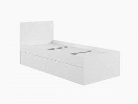Кровать односпальная с ящиками 0,9м Мадера-М900 (белый) в Пеледуе - peleduj.mebel-nsk.ru | фото