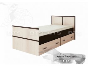 Кровать односпальная с ящиками 0,9м Сакура (BTS) в Пеледуе - peleduj.mebel-nsk.ru | фото