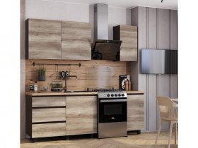 Кухонный гарнитур Энигма 1,6м (венге/дуб каньон) в Пеледуе - peleduj.mebel-nsk.ru | фото