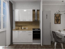 Кухонный гарнитур МДФ Выгодно и точка 1,5 м (белый глянец) в Пеледуе - peleduj.mebel-nsk.ru | фото