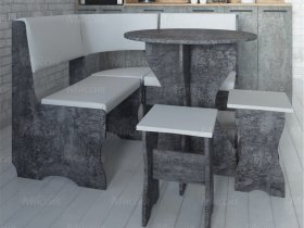 Кухонный уголок Лотос  (цемент темный к/з White) в Пеледуе - peleduj.mebel-nsk.ru | фото