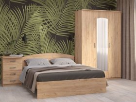 Модульная спальня Ирина (дуб крафт золотой) в Пеледуе - peleduj.mebel-nsk.ru | фото