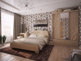 Модульная спальня Виктория-1 (дуб сонома) в Пеледуе - peleduj.mebel-nsk.ru | фото