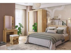 Модульная спальня Виктория-1 (дуб крафт золотой) в Пеледуе - peleduj.mebel-nsk.ru | фото