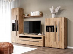Модульная стенка Ницца (дуб вотан) в Пеледуе - peleduj.mebel-nsk.ru | фото