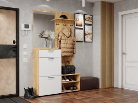 Прихожая Монтана (дуб крафт золотой/белый) в Пеледуе - peleduj.mebel-nsk.ru | фото