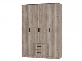 Шкаф четырехстворчатый Титан (дуб смоки) в Пеледуе - peleduj.mebel-nsk.ru | фото