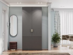 Шкаф двухстворчатый Эккервуд (Нью) (графит) в Пеледуе - peleduj.mebel-nsk.ru | фото