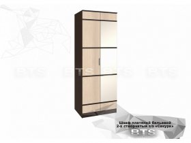 Шкаф двухстворчатый с зеркалом платяной-бельевой Сакура (BTS) в Пеледуе - peleduj.mebel-nsk.ru | фото