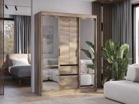 Шкаф-купе ШКК-06 Энигма (венге/дуб каньон) в Пеледуе - peleduj.mebel-nsk.ru | фото