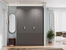 Шкаф трехстворчатый Эккервуд (Нью) (графит) в Пеледуе - peleduj.mebel-nsk.ru | фото