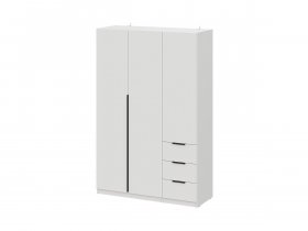 Шкаф трехстворчатый с ящиками ШК-22 (белый) в Пеледуе - peleduj.mebel-nsk.ru | фото