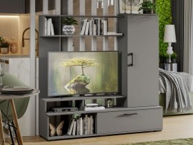 Стенка «Сиена» (графит серый) в Пеледуе - peleduj.mebel-nsk.ru | фото