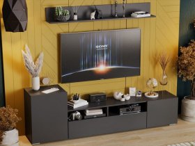 Стенка «Сильвия» (графит серый) в Пеледуе - peleduj.mebel-nsk.ru | фото