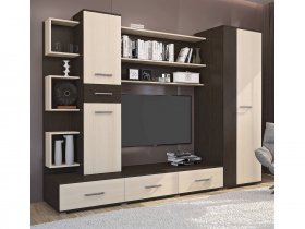 Стенка Верона (дуб венге/дуб молочный) в Пеледуе - peleduj.mebel-nsk.ru | фото