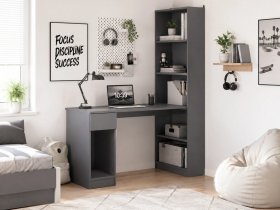 Стол письменный угловой «Лайт» 10.01 (темно-серый) в Пеледуе - peleduj.mebel-nsk.ru | фото