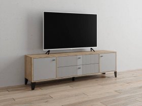 Тумба под ТВ Парус-10 (дуб крафт серый/серый) в Пеледуе - peleduj.mebel-nsk.ru | фото