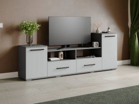 Тумба под ТВ Парус-2 (графит серый/серый камень) в Пеледуе - peleduj.mebel-nsk.ru | фото