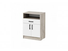 Тумба ТБ-1 Вега (дуб крафт серый/белый) в Пеледуе - peleduj.mebel-nsk.ru | фото